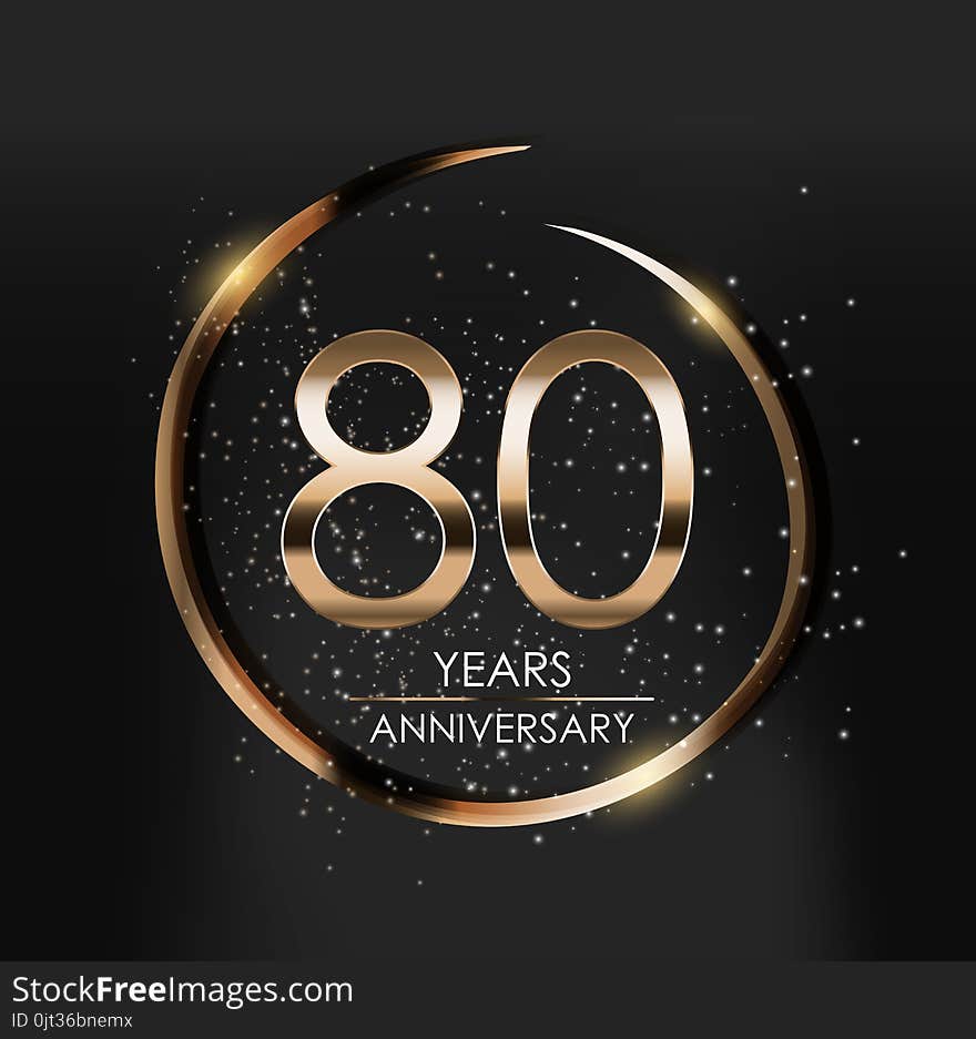 Template Logo 80 Years Anniversary Vector Illustration