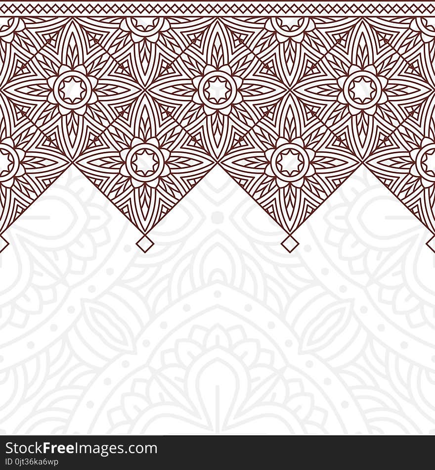 Invitation card with mandala. Vintage decorative elements