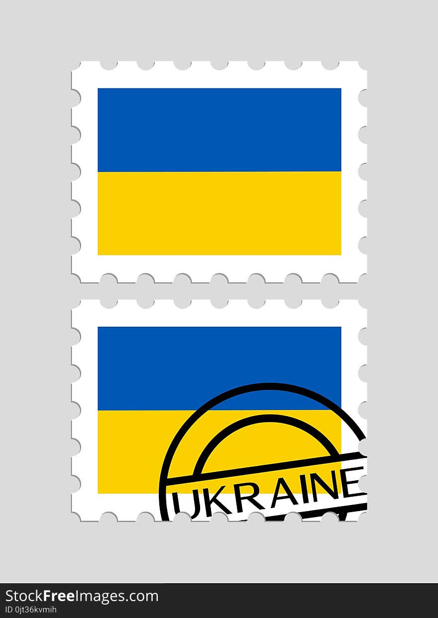 Ukraine Flag On Postage Stamps