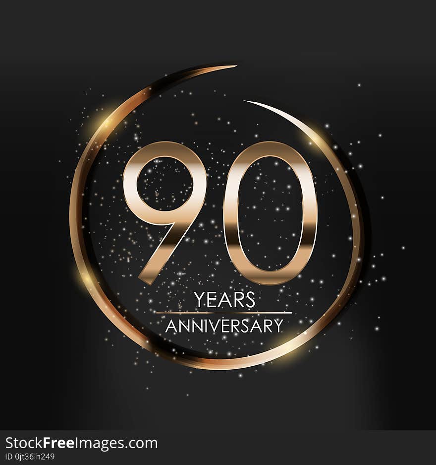 Template Logo 90 Years Anniversary Vector Illustration EPS10