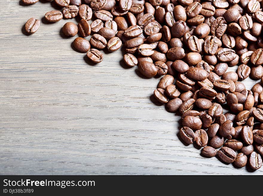 Coffee on grunge wooden background. High resolution photo.