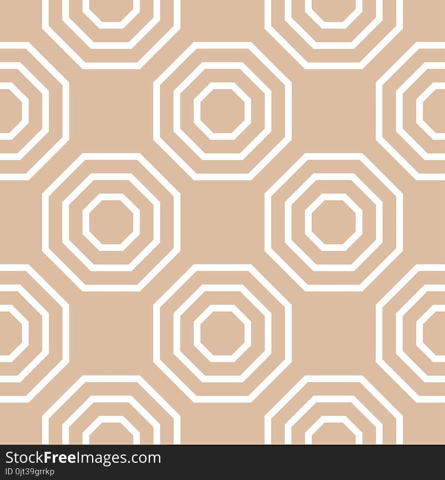 Beige and white geometric print. Seamless pattern