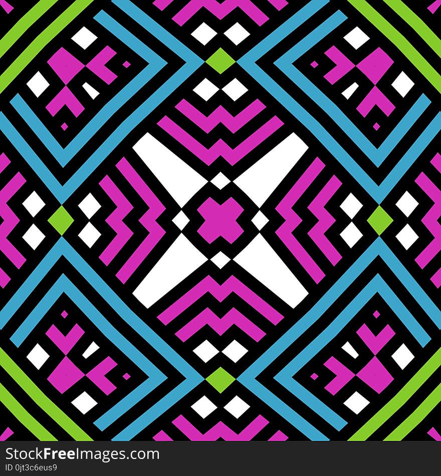 Beautiful seamless mosaic pattern in vibrant colors