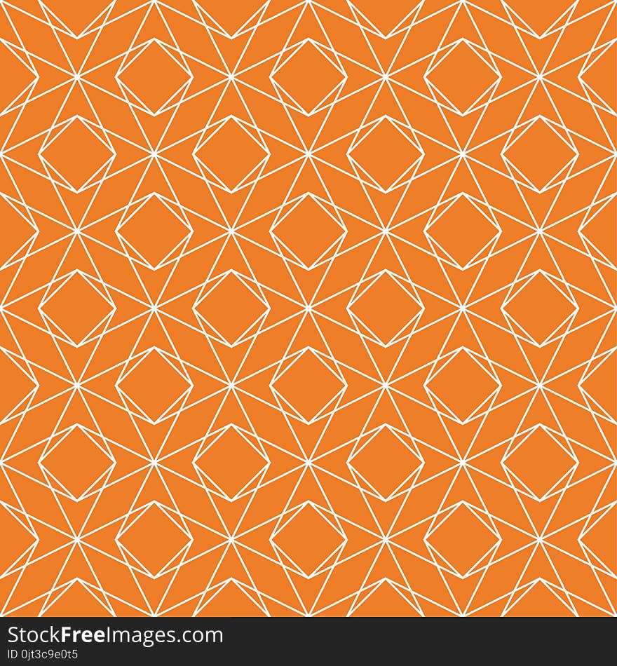 Orange geometric print. Seamless pattern