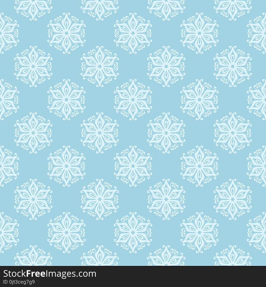 White And Blue Floral Seamless Pattern