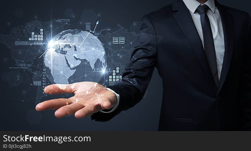 Global Internet Using Concept With Businessman