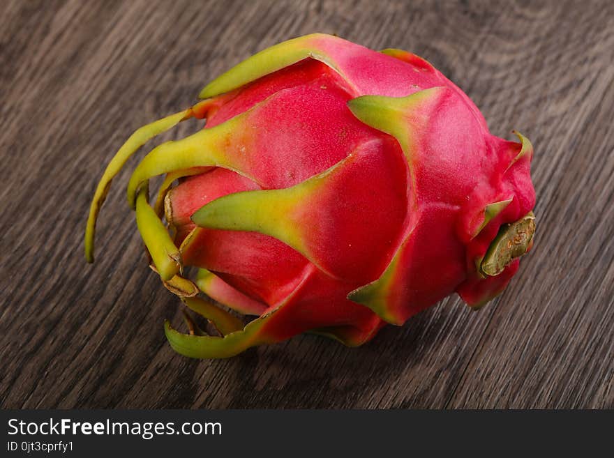 Famous Tropical Dragon fruit on the wood background