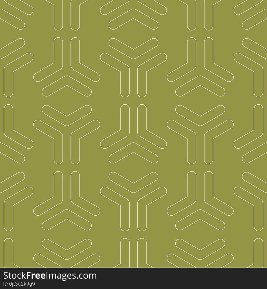 Olive green and white geometric print. Seamless pattern for web, textile and wallpapers