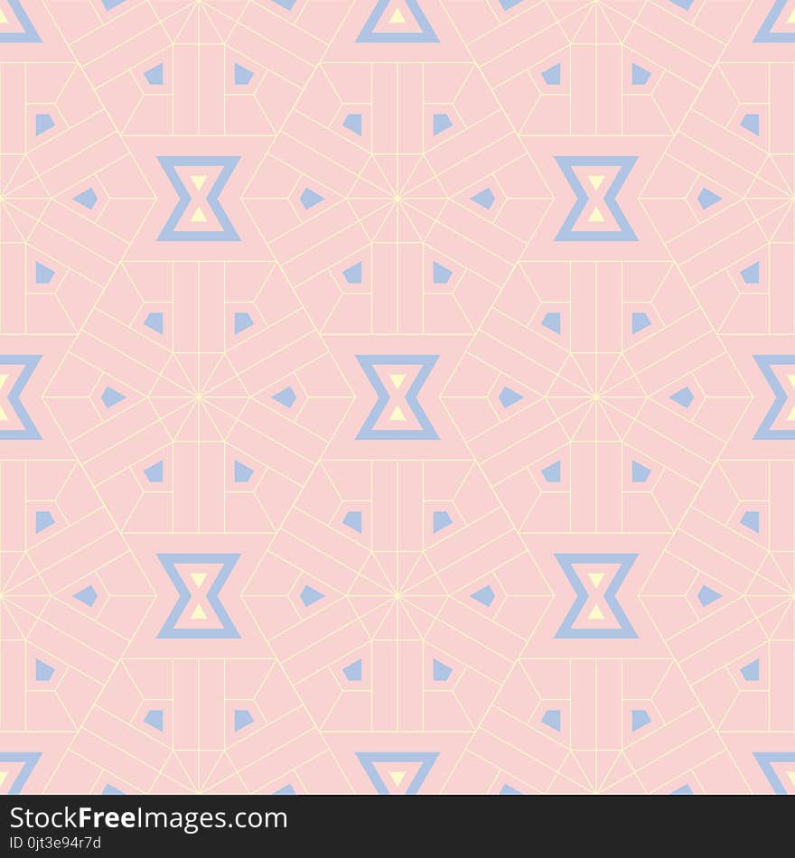 Pink Geometric Seamless Background. Multi Colored Pattern