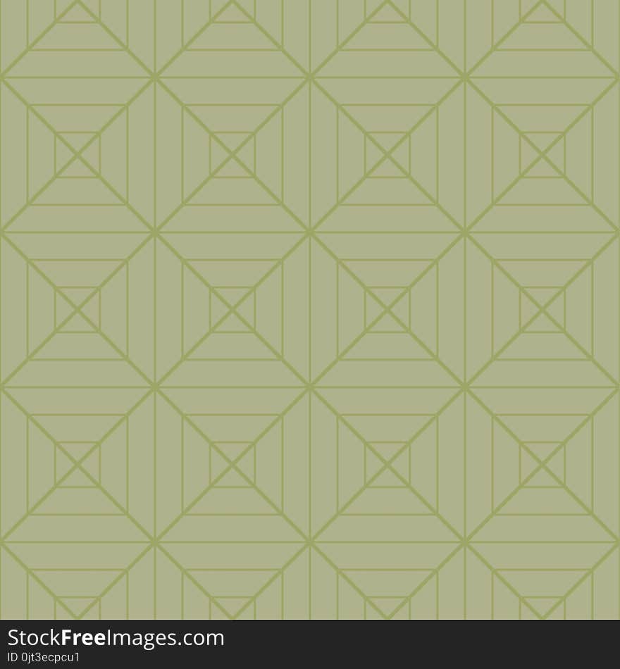 Olive Green Geometric Ornament. Seamless Pattern