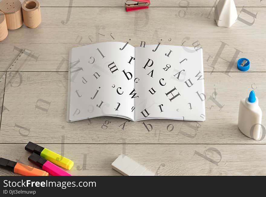 Open Notebook With Letters On It