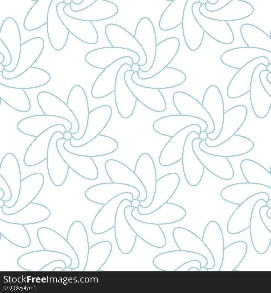 Blue Floral Seamless Pattern On White Background