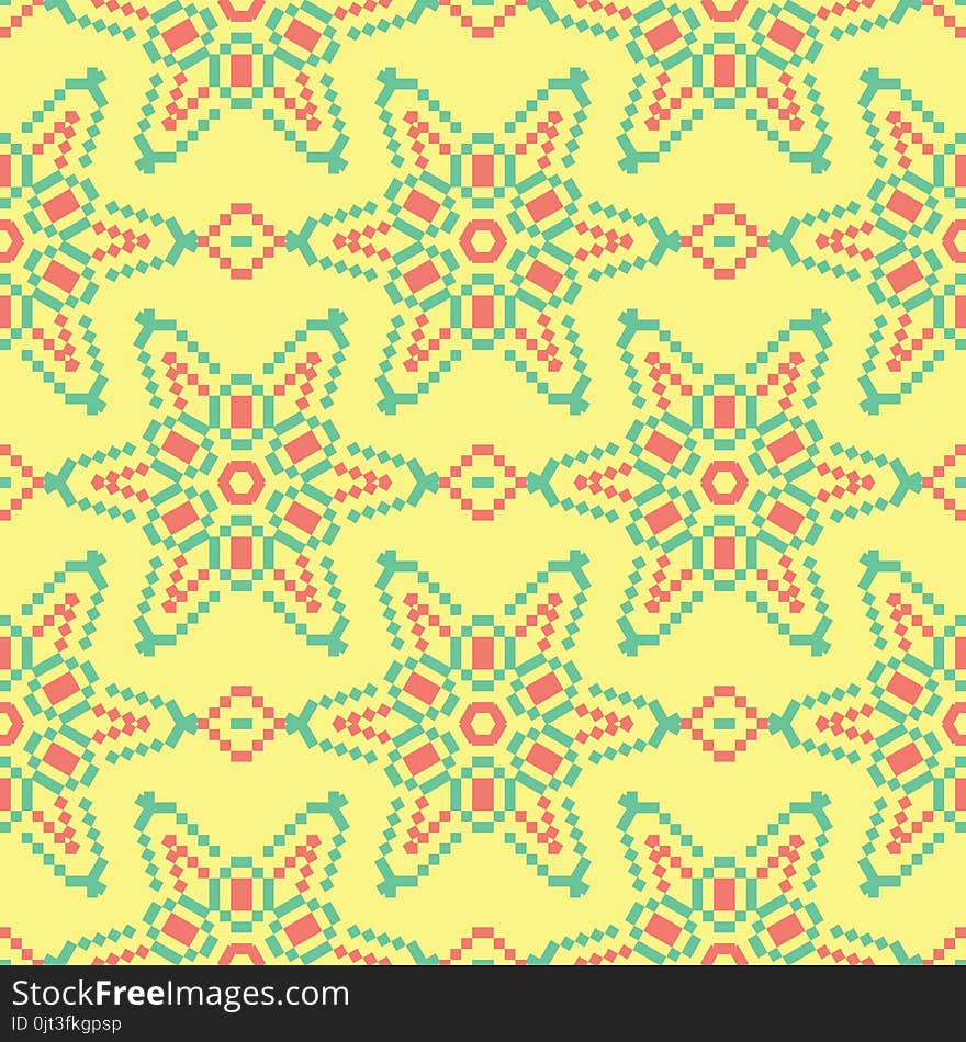 Floral seamless pattern. Bright colored background with pink and green flower elements for wallpapers.