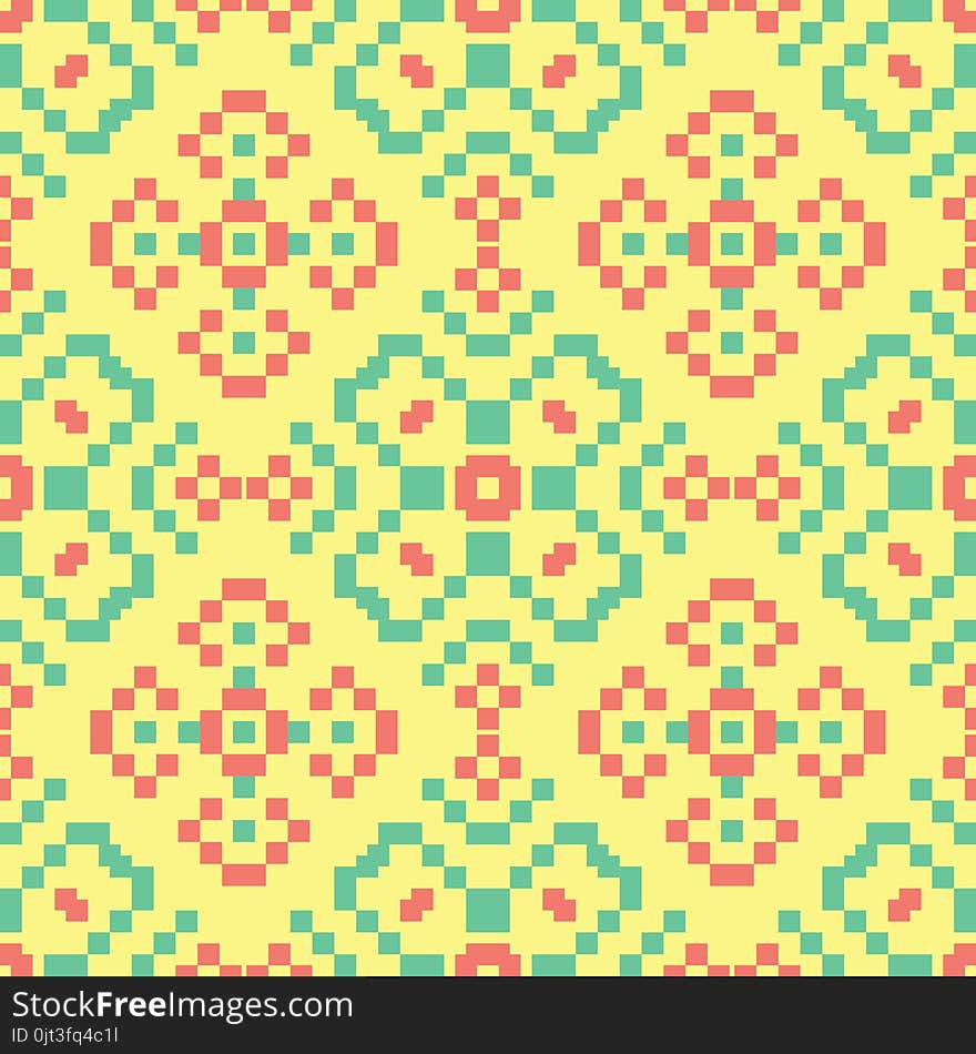 Multi colored seamless floral background. Pink blue green and yellow pattern for textile and wallpapers