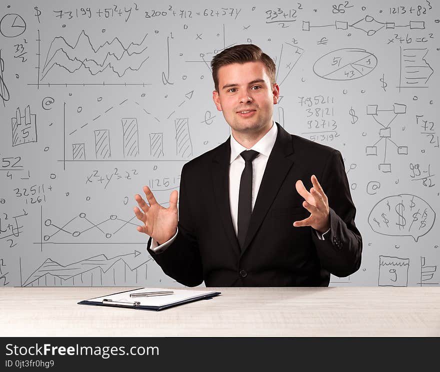 Businessman sitting at a desk