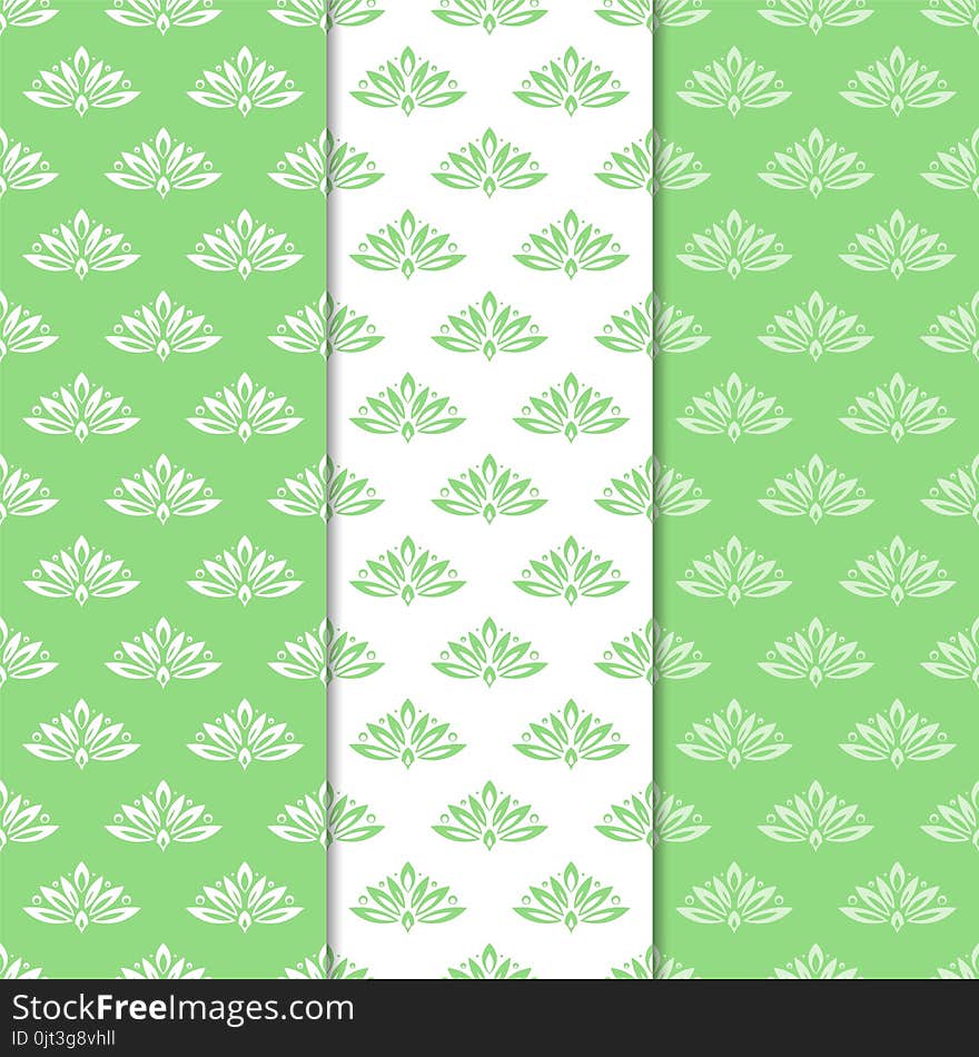 Floral backgrounds with colored seamless pattern. Designs for wallpapers and textile