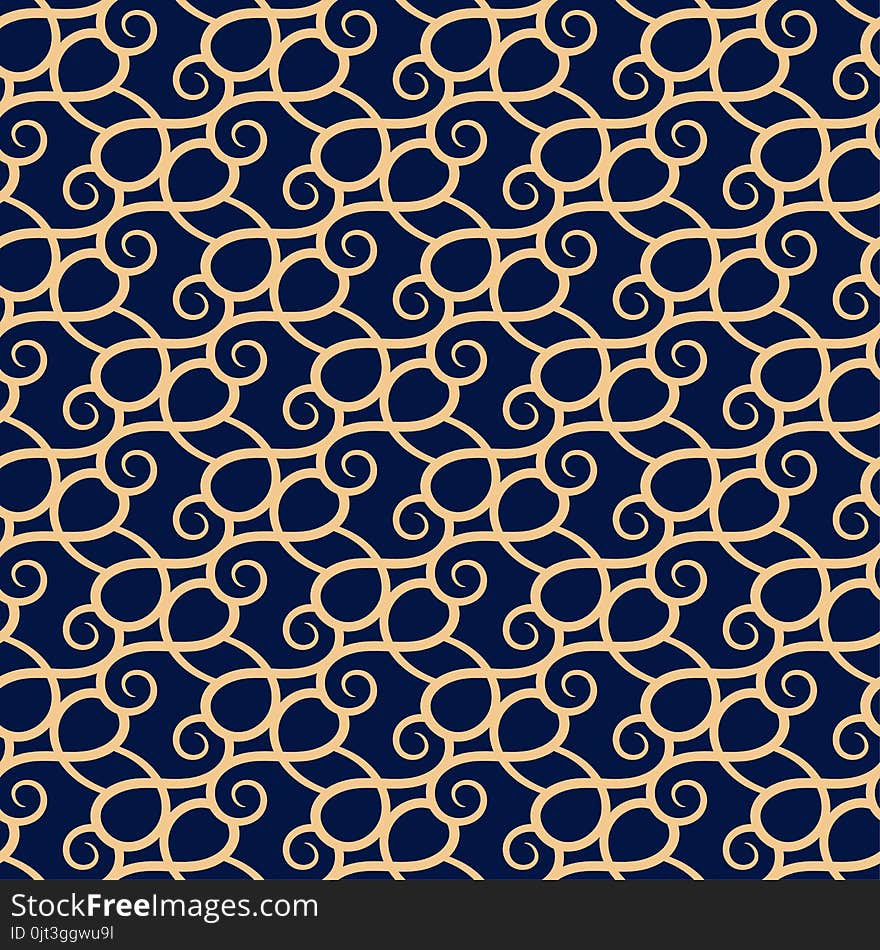 Abstract seamless pattern. Golden blue background for textile, wallpapers and fabrics. Abstract seamless pattern. Golden blue background for textile, wallpapers and fabrics