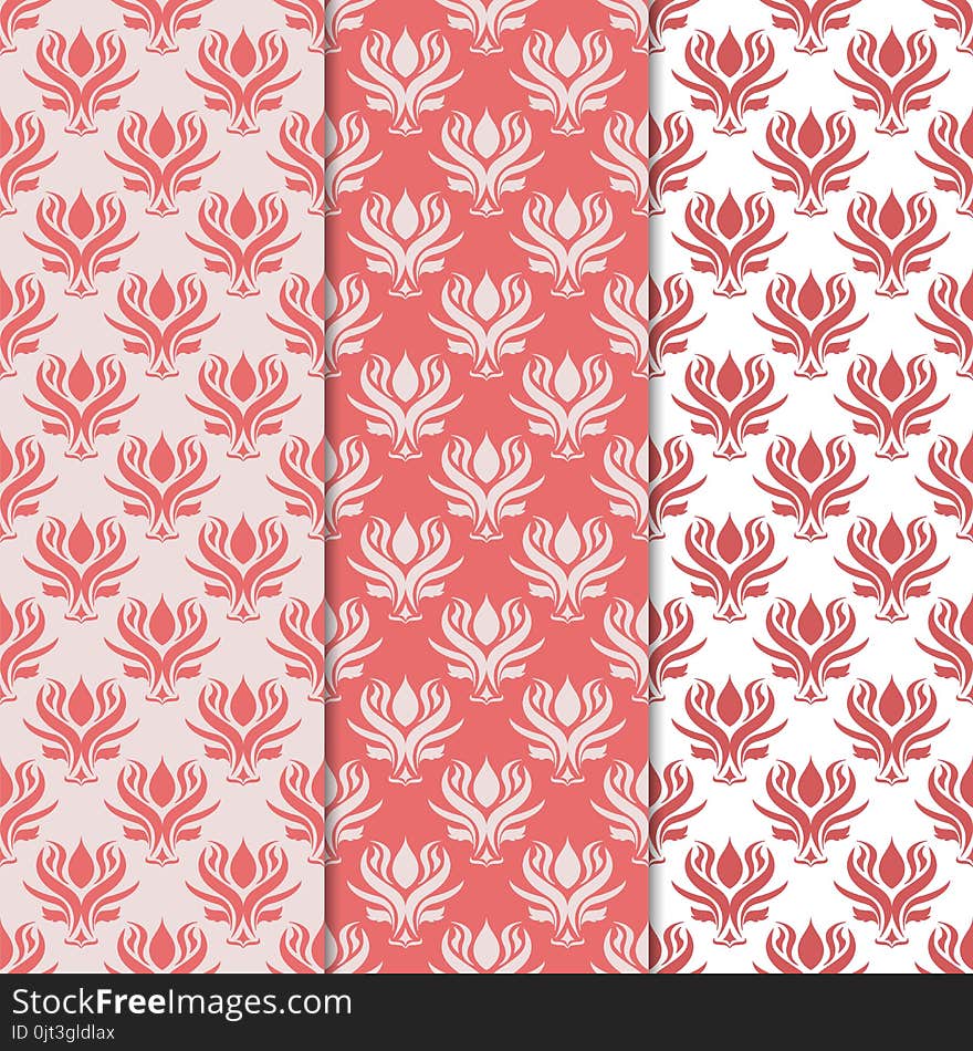 Floral Backgrounds With Colored Seamless Pattern