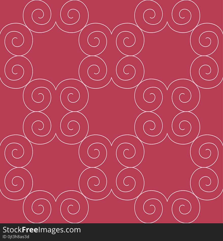 Red And Pale Pink Geometric Ornament. Seamless Pattern