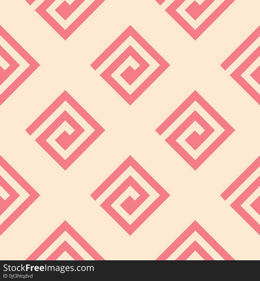 Red and beige geometric print. Seamless pattern