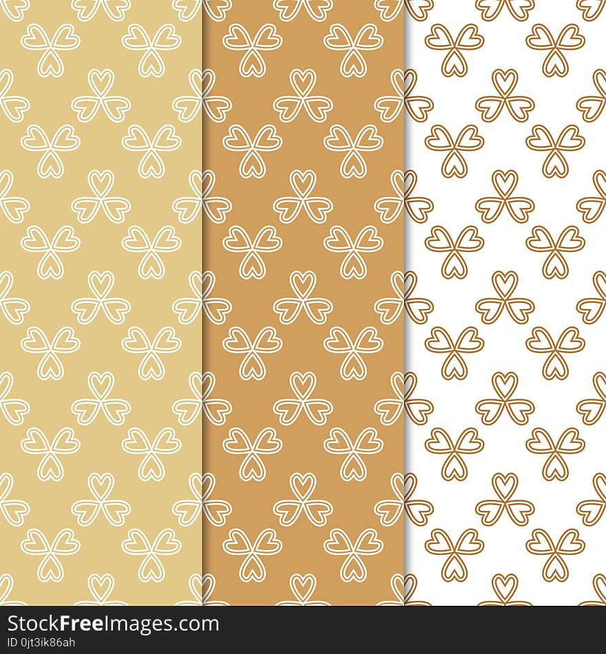 Floral Colored Seamless Patterns. Backgrounds With Fower Elements For Wallpapers