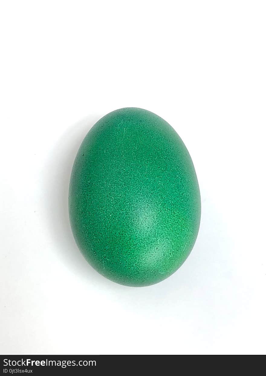 Easter egg painted green homemade