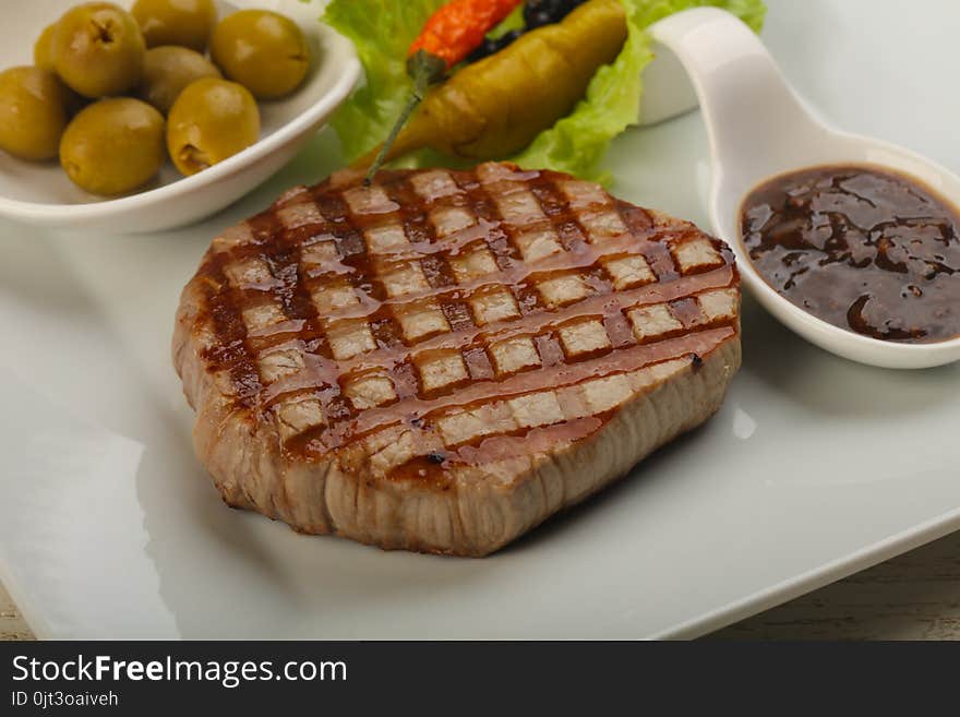 Grilled beef steak