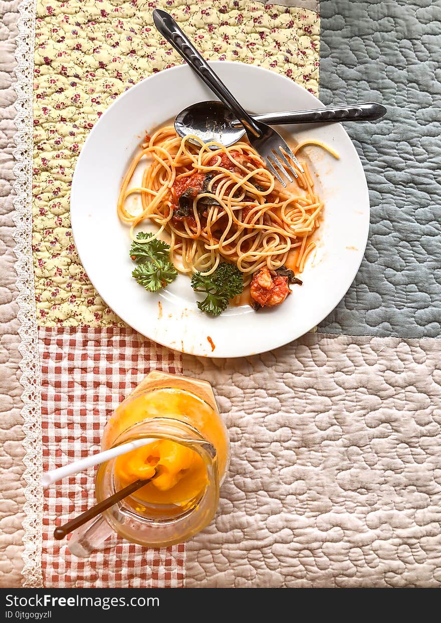 Spaghetti Orange Smoothie In Jar