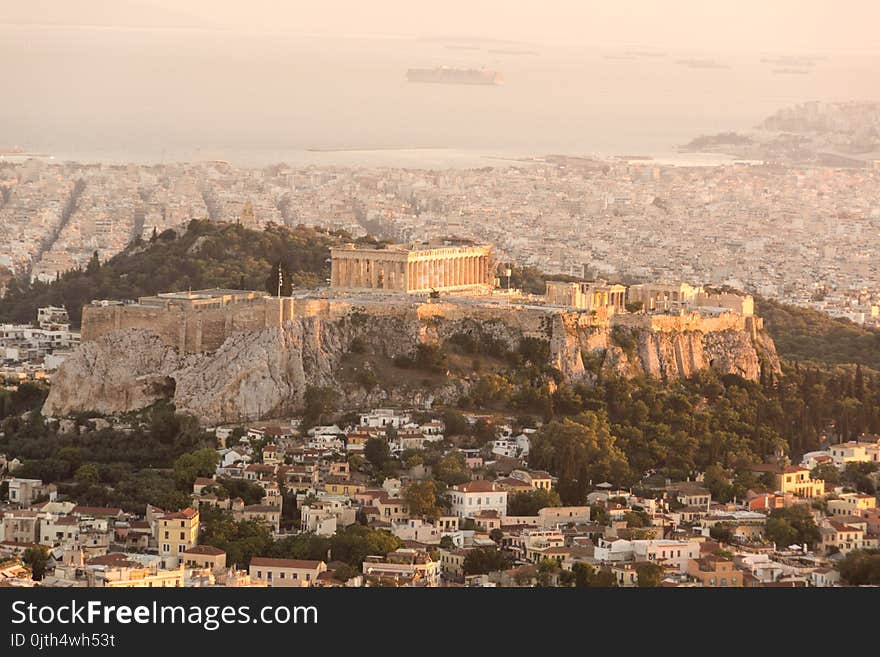 View of the capital of Greece from Lycabettus Hill, the highest peak in Athens. View of the capital of Greece from Lycabettus Hill, the highest peak in Athens