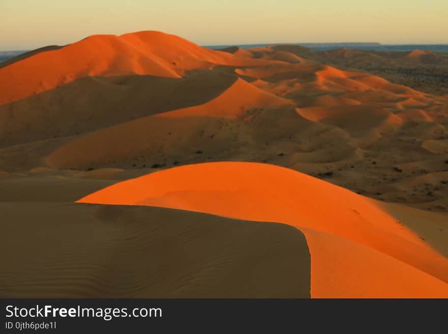 Scenic sand dunes in desert. Scenic sand dunes in desert