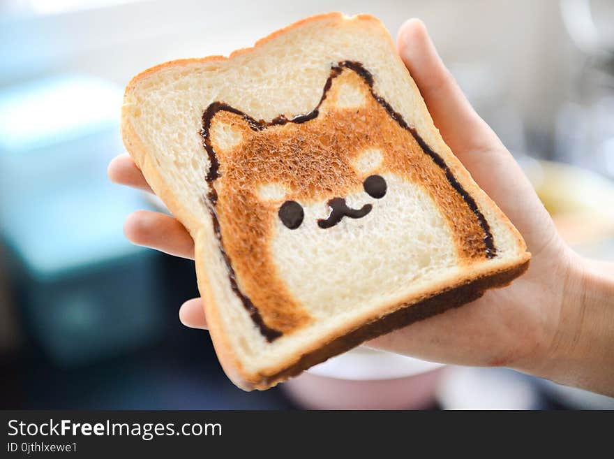 Slice of Loaf Bread With Dog Face