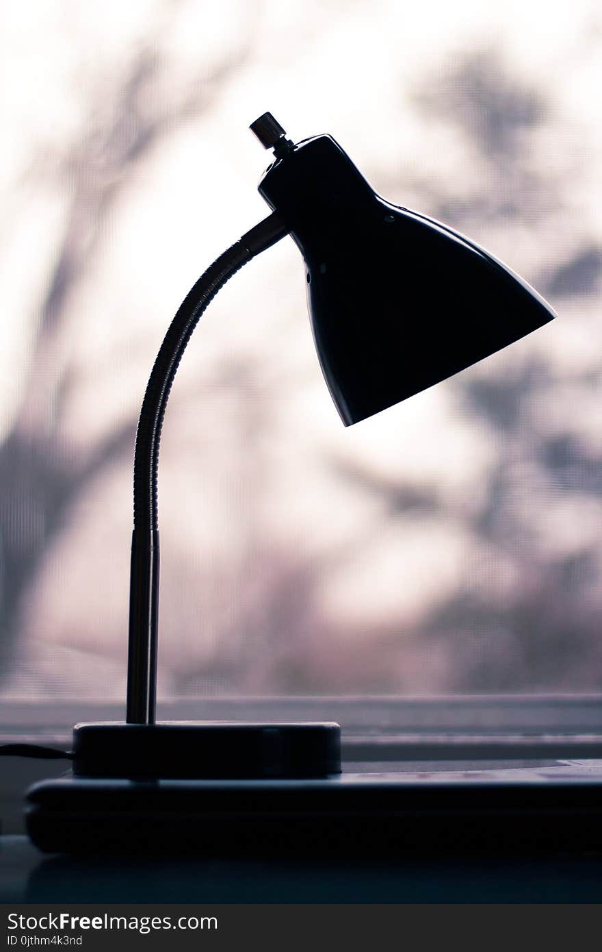 Silhouette of Black Desk Lamp