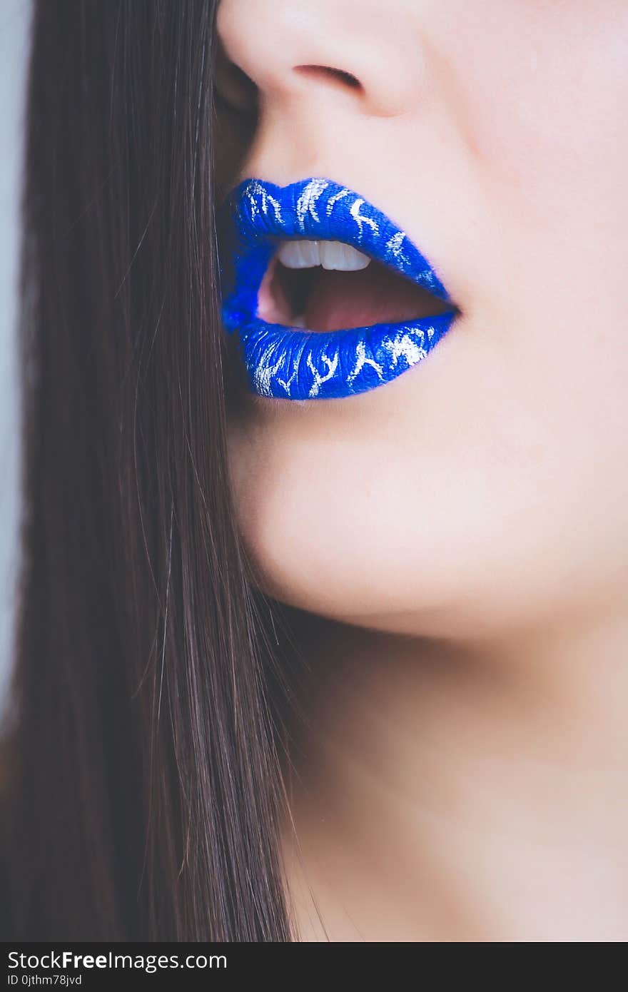 Woman in Blue Lipstick