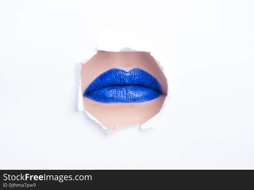 Woman With Blue Lips