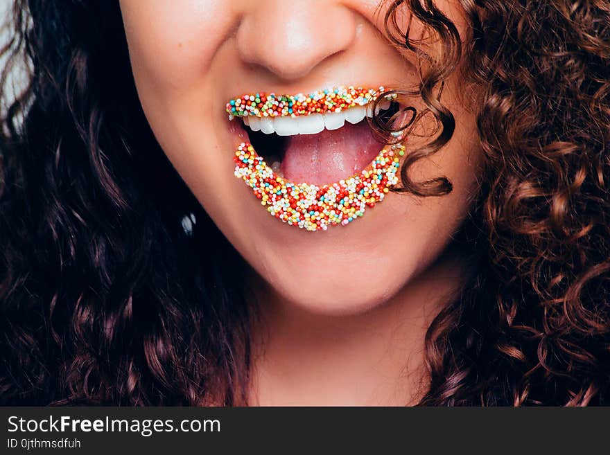 Woman With Candy Lipstick