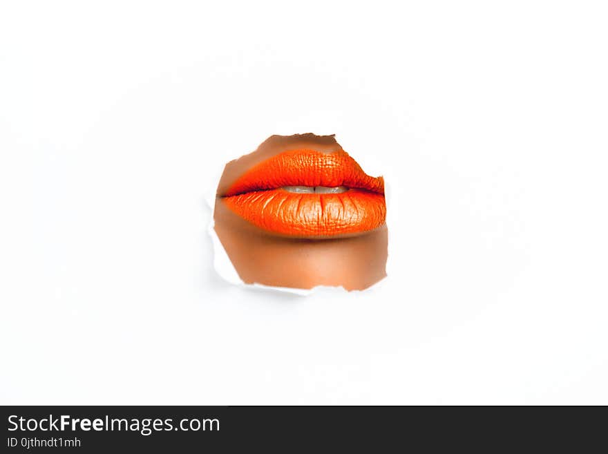 Woman With Orange Lipstick