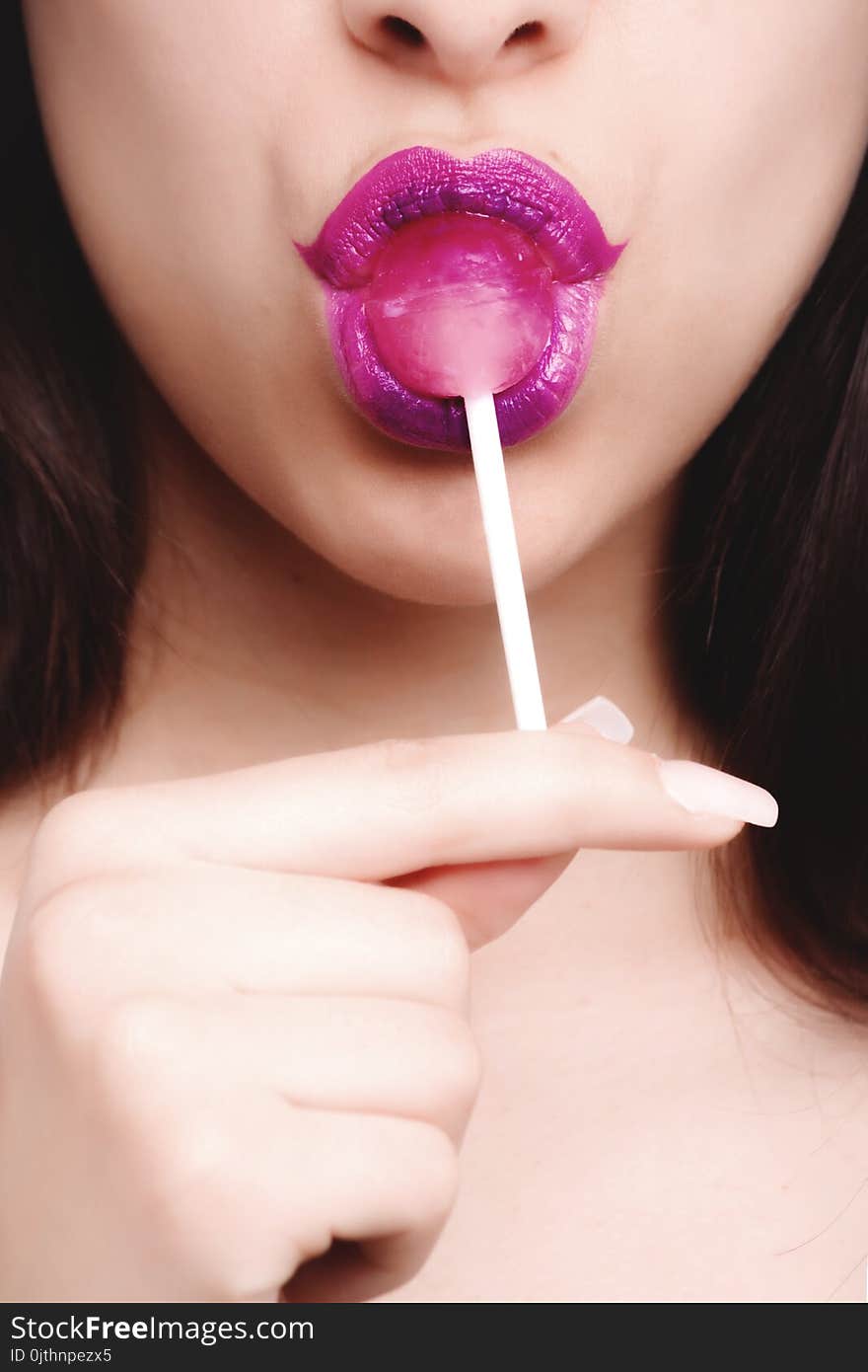 Woman With Pink Lollipop