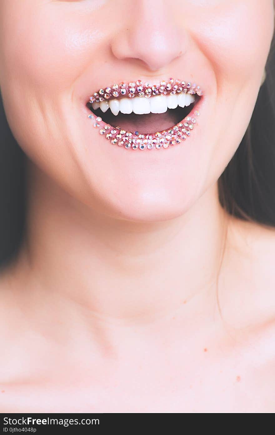 Woman With Studded Lips