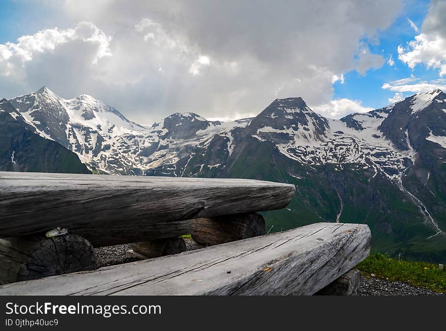 Low Angle View of Mountain Covered by Snow