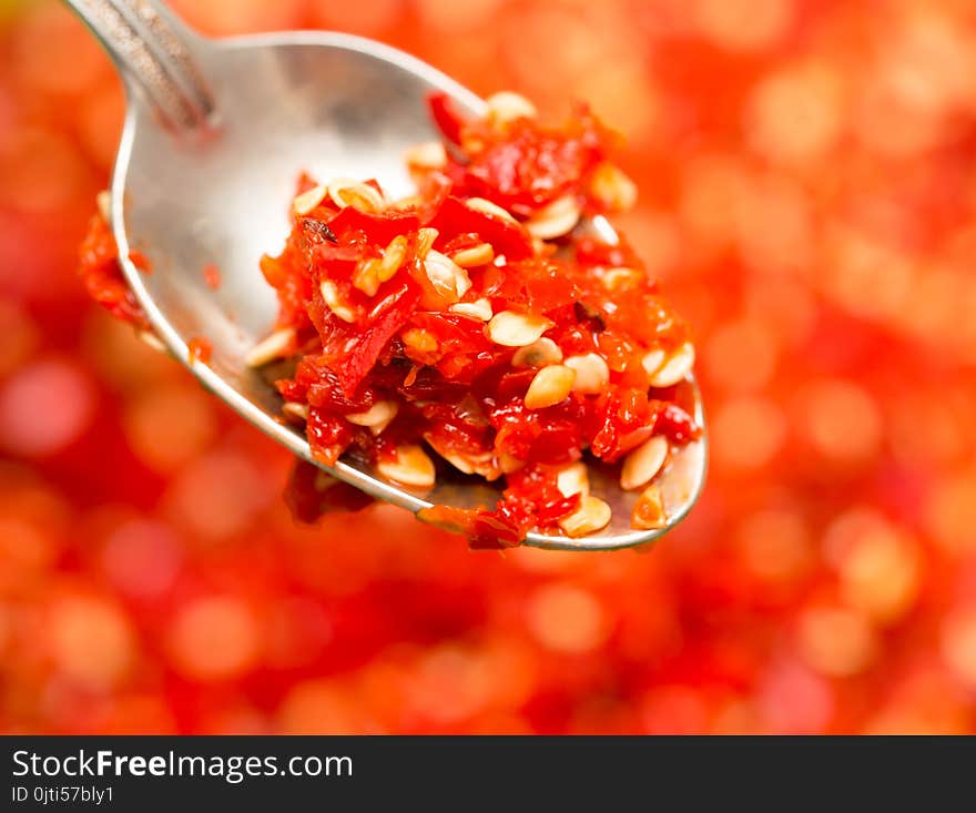 Background chopped red chilli