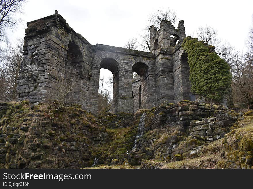 Old walls at World Cultural Heritage Herkules in Kassel, Wilhelmshöhe in Germany