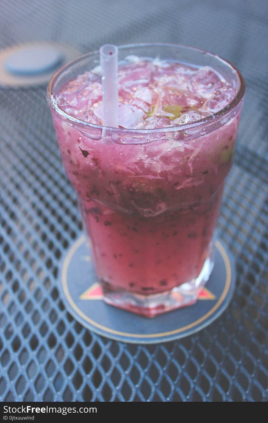 Clear Drinking Glass Filled With Juice