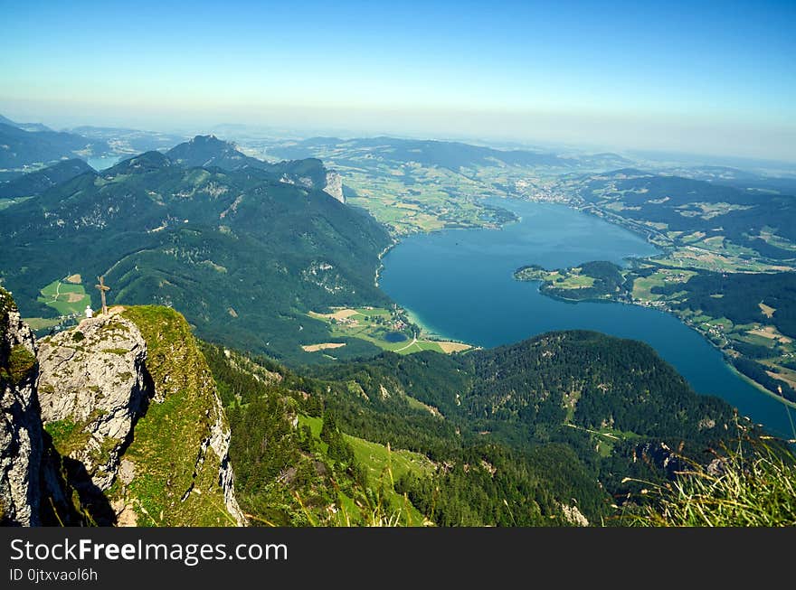 Aerial Photography Of River And Mountains