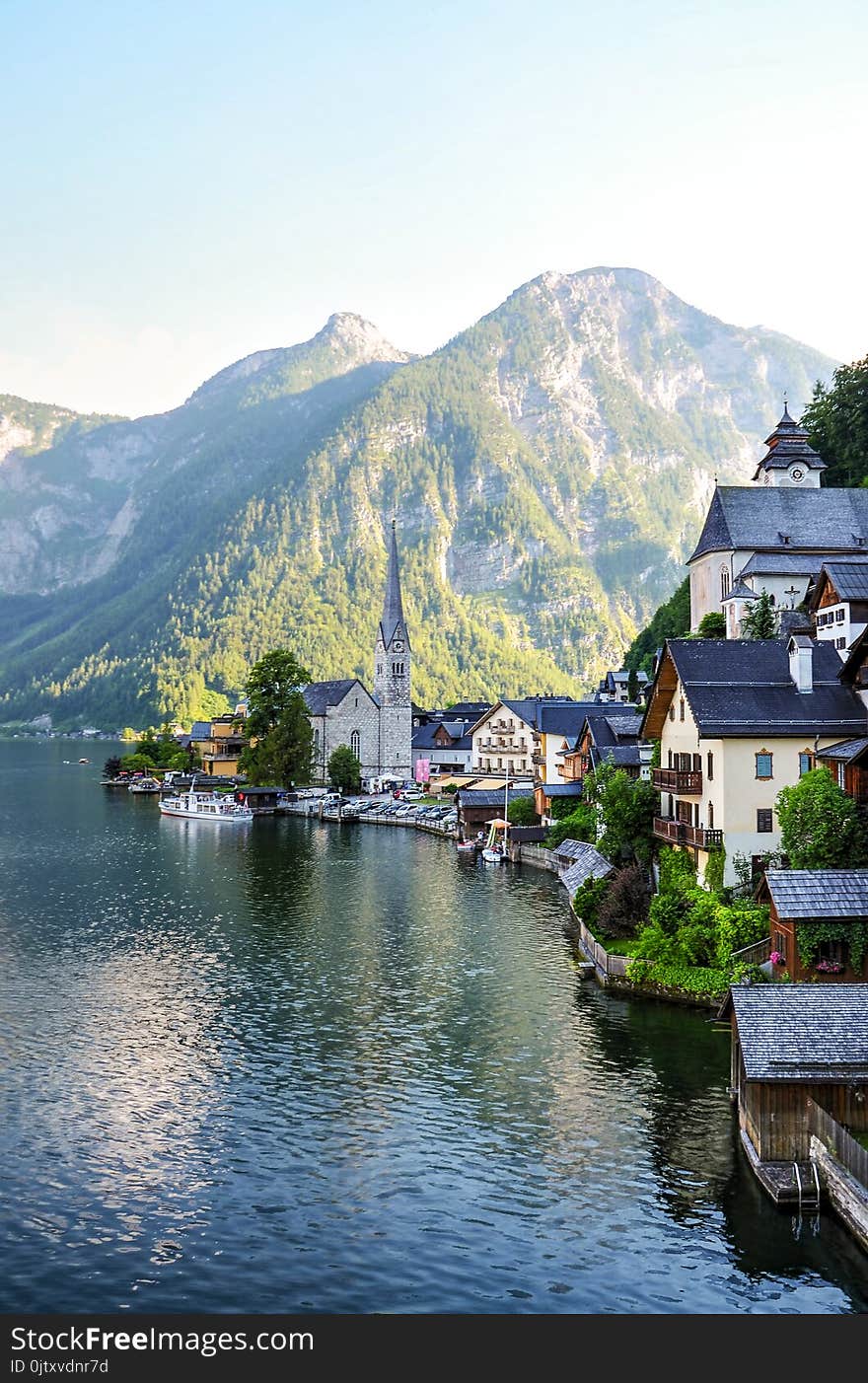 Houses Near the Bay and Mountain during Day