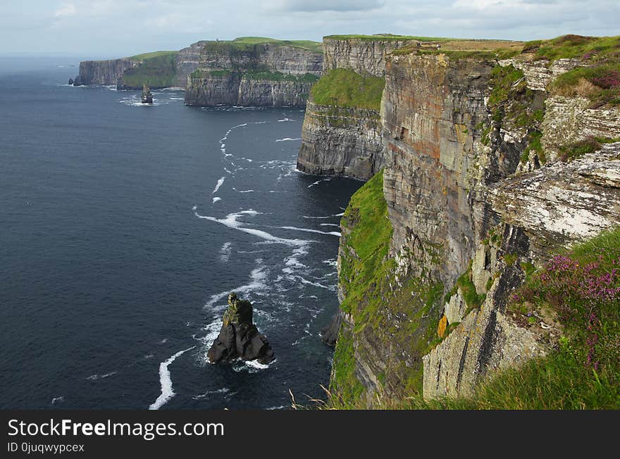 Cliffs of Moher in county Clare in Ireland, on sunset