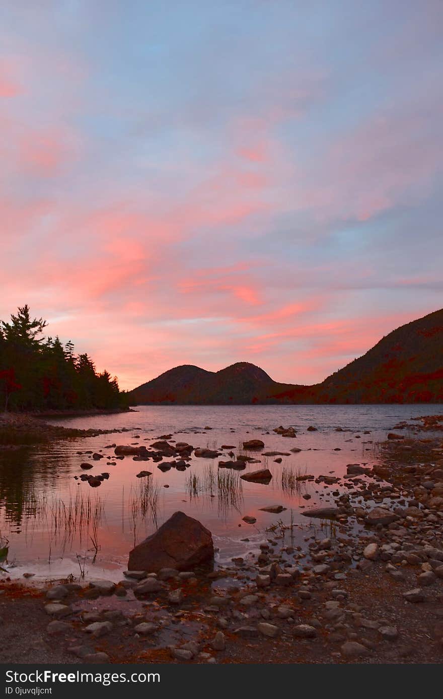 Sky, Loch, Reflection, Sunset