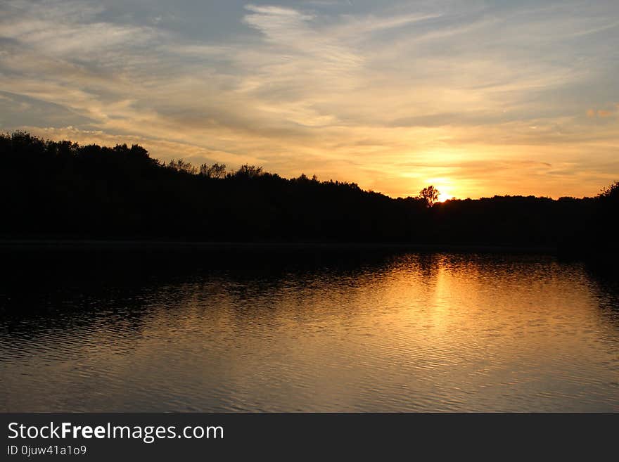 Reflection, Sky, Water, Sunset