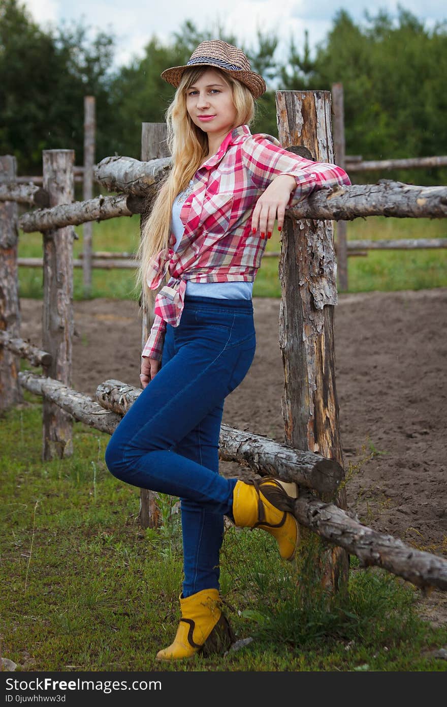 Beauty, Jeans, Girl, Tree