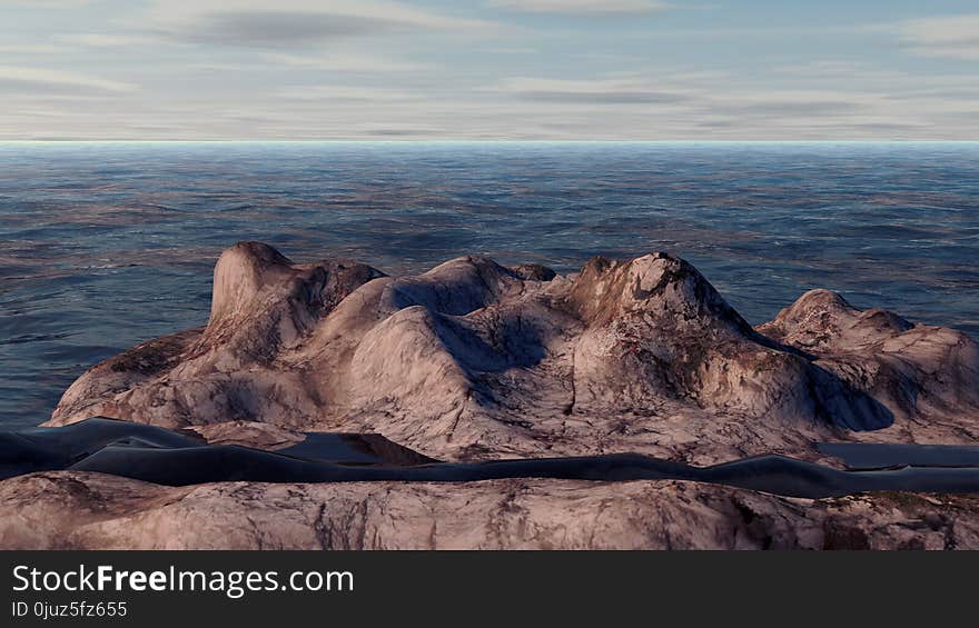 Sea, Promontory, Rock, Sky