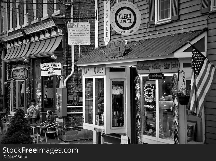 Town, Black And White, Infrastructure, Street